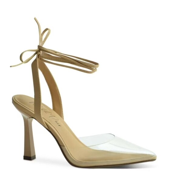 Wild Pair Womens Liberate Clear Pointed Toe Pumps - Picture 1 of 7